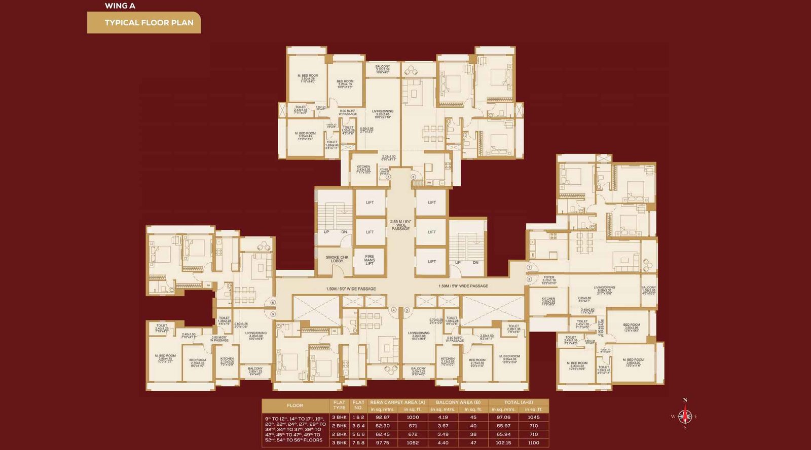 Dosti-604-Typical-Floor-Plan-Wing-A