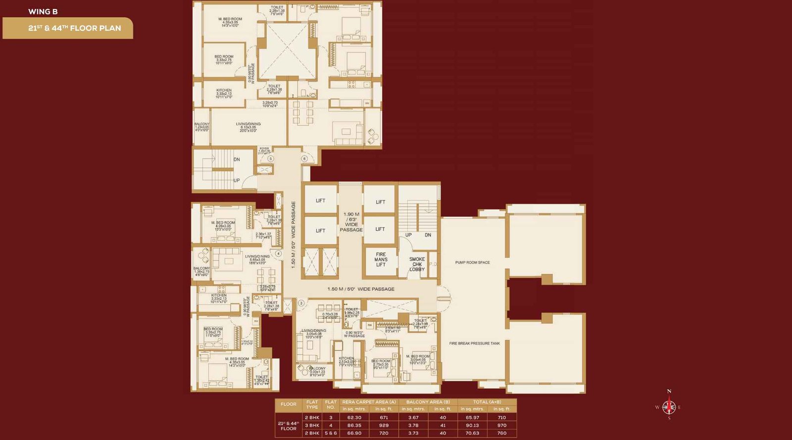 Dosti-604-Typical-Floor-Plan-Wing-B-21-st-to-44-th